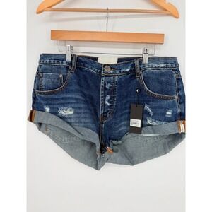 One Teaspoon Blue Moon Bandits Distressed Denim Shorts Size 32 NWT 21371